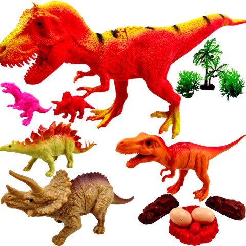 ZESTAW DINOZAURY DINOZAUR FIGURKI T-REX DUŻE 14SZT CIUCIUBABKA