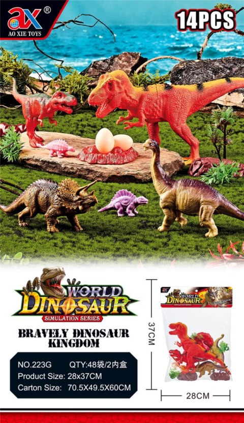 ZESTAW DINOZAURY DINOZAUR FIGURKI T-REX DUŻE 14SZT CIUCIUBABKA