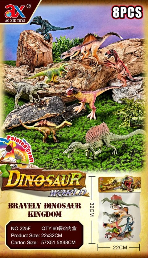 ZESTAW DINOZAURY DINOZAUR FIGURKI T-REX DUŻE 8 SZT CIUCIUBABKA