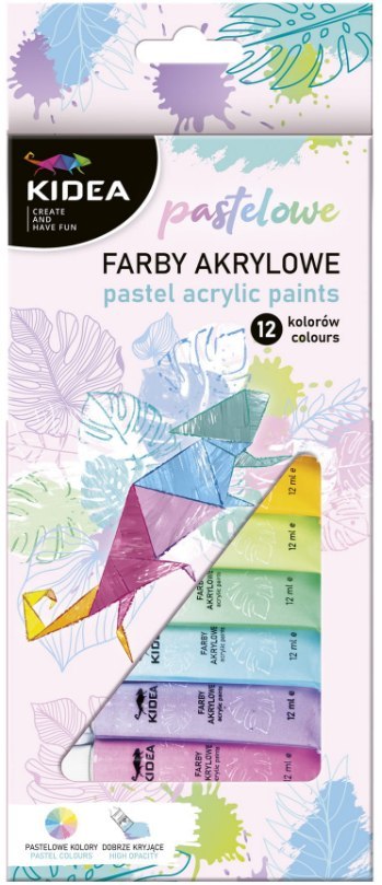 FARBY AKRYLOWE PASTELOWE W TUBACH 12KOL 12ML ZESTA DERFORM FARBY AKRYLOWE PASTELOWE W TUBACH 12KOL 12ML ZESTA DERFORM