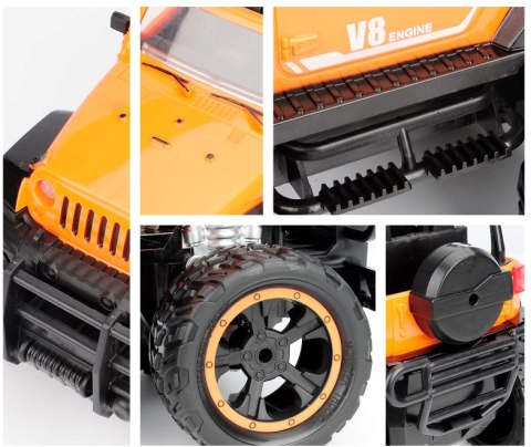 MEGA DUZY JEEP AUTO ZDALNIE STEROWANY AKU LED CIUCIUBABKA