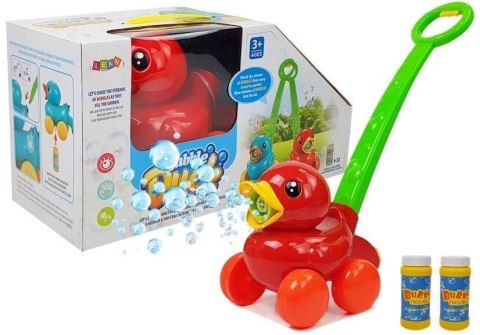 MASZYNKA DO BANIEK MYDLANYCH CZERWONA KACZKA Z RĄCZKA MUZYCZKA ŚWIATŁA IMPORT LEANTOYS