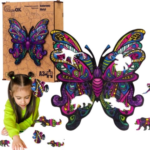 PUZZLE DREWNIANE UKŁADANKA MOTYL KOLOROWY WZORY PUZZLEOK PUZZLE DREWNIANE UKŁADANKA MOTYL KOLOROWY WZORY PUZZLEOK