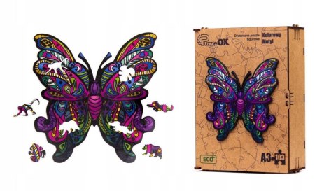 PUZZLE DREWNIANE UKŁADANKA MOTYL KOLOROWY WZORY PUZZLEOK PUZZLE DREWNIANE UKŁADANKA MOTYL KOLOROWY WZORY PUZZLEOK