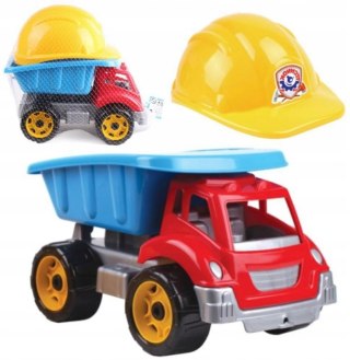WYWROTKA AUTO +KASK ZESTAW DO PIASKU DLA DZIECI TECHNOK