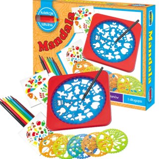 ZESTAW KREATYWNY MANDALA RYSOWANIE MALOWANIE NAUKA DROMADER
