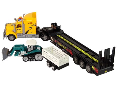 CIĘŻARÓWKA Z LAWETĄ ZDALNIE STEROWANA R/C MASZYNA Z PRZYCZEPĄ ŻÓŁTA IMPORT LEANTOYS CIĘŻARÓWKA Z LAWETĄ ZDALNIE STEROWANA R/C MASZYNA Z PRZYCZEPĄ ŻÓŁTA IMPORT LEANTOYS