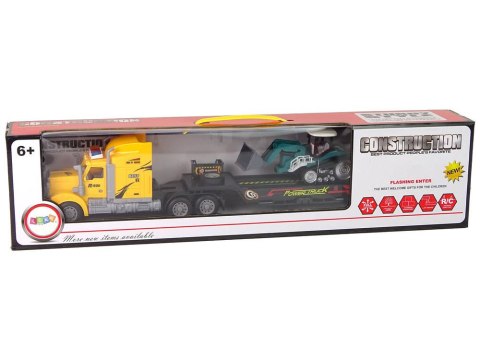CIĘŻARÓWKA Z LAWETĄ ZDALNIE STEROWANA R/C MASZYNA Z PRZYCZEPĄ ŻÓŁTA IMPORT LEANTOYS CIĘŻARÓWKA Z LAWETĄ ZDALNIE STEROWANA R/C MASZYNA Z PRZYCZEPĄ ŻÓŁTA IMPORT LEANTOYS