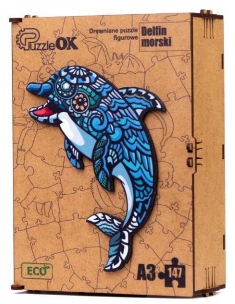 PUZZE DREWNIANE UKŁADANKA DELFIN MORSKI RYBA RYBKA PUZZLEOK PUZZE DREWNIANE UKŁADANKA DELFIN MORSKI RYBA RYBKA PUZZLEOK