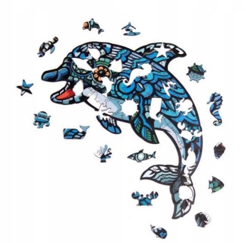 PUZZE DREWNIANE UKŁADANKA DELFIN MORSKI RYBA RYBKA PUZZLEOK PUZZE DREWNIANE UKŁADANKA DELFIN MORSKI RYBA RYBKA PUZZLEOK