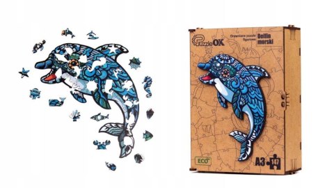 PUZZE DREWNIANE UKŁADANKA DELFIN MORSKI RYBA RYBKA PUZZLEOK PUZZE DREWNIANE UKŁADANKA DELFIN MORSKI RYBA RYBKA PUZZLEOK