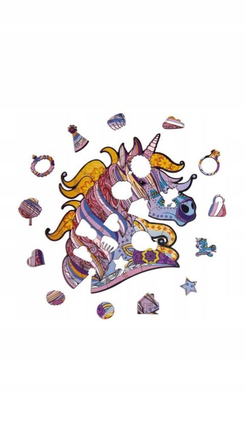 PUZZLE DREWNIANE UKŁADANKA JEDNOROŻEC KUCYK KOLORO PUZZLEOK PUZZLE DREWNIANE UKŁADANKA JEDNOROŻEC KUCYK KOLORO PUZZLEOK