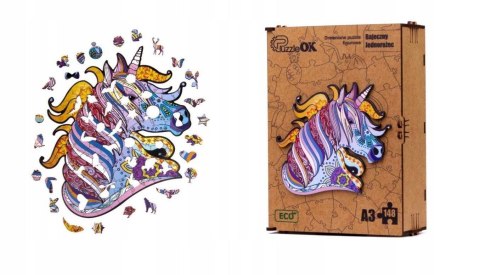 PUZZLE DREWNIANE UKŁADANKA JEDNOROŻEC KUCYK KOLORO PUZZLEOK PUZZLE DREWNIANE UKŁADANKA JEDNOROŻEC KUCYK KOLORO PUZZLEOK