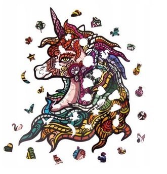 PUZZLE DREWNIANE UKŁADANKA JEDNOROŻEC KUCYK TĘCZOW PUZZLEOK