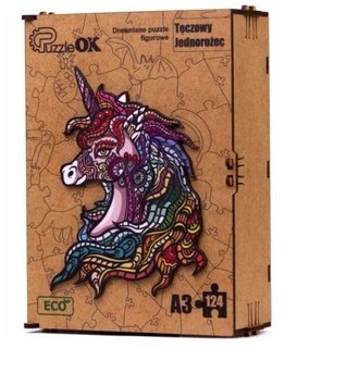 PUZZLE DREWNIANE UKŁADANKA JEDNOROŻEC KUCYK TĘCZOW PUZZLEOK