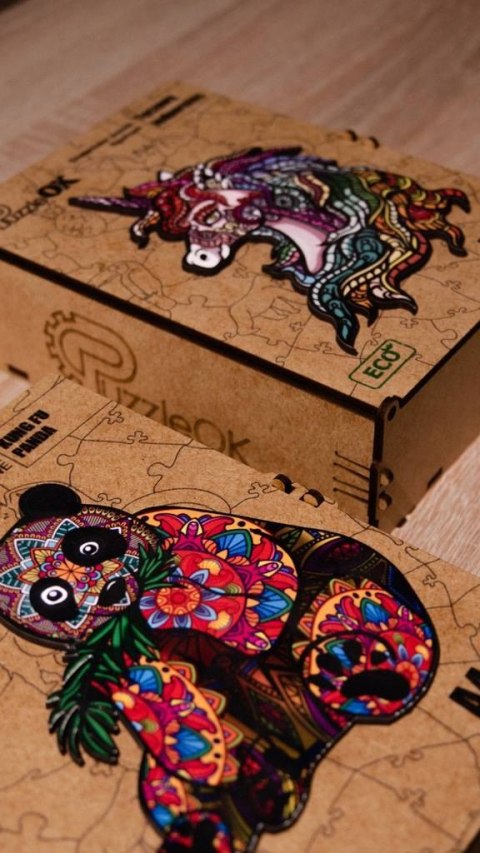 PUZZLE DREWNIANE UKŁADANKA JEDNOROŻEC KUCYK TĘCZOW PUZZLEOK