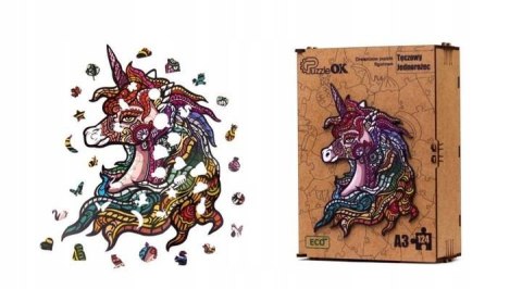 PUZZLE DREWNIANE UKŁADANKA JEDNOROŻEC KUCYK TĘCZOW PUZZLEOK
