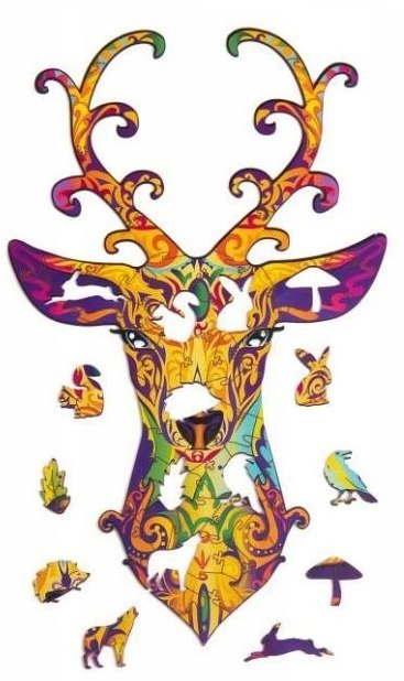 PUZZLE DREWNIANE UKŁADANKA JELEŃ DZIKIE ZWIERZĘ PUZZLEOK PUZZLE DREWNIANE UKŁADANKA JELEŃ DZIKIE ZWIERZĘ PUZZLEOK