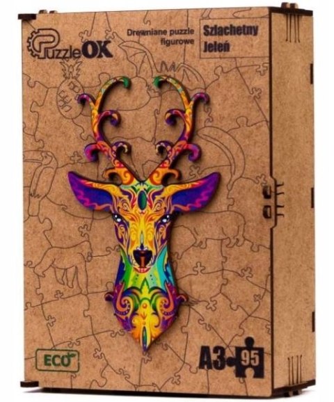PUZZLE DREWNIANE UKŁADANKA JELEŃ DZIKIE ZWIERZĘ PUZZLEOK PUZZLE DREWNIANE UKŁADANKA JELEŃ DZIKIE ZWIERZĘ PUZZLEOK
