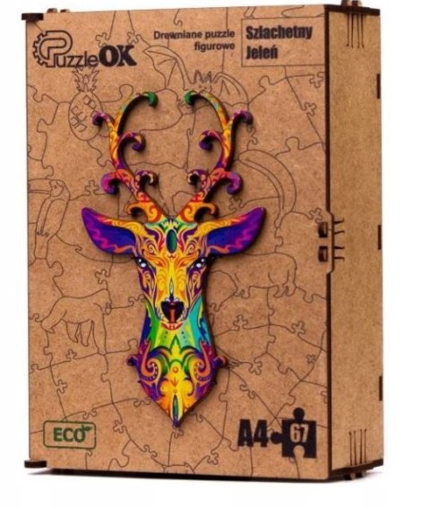 PUZZLE DREWNIANE UKŁADANKA JELEŃ DZIKIE ZWIERZĘ PUZZLEOK PUZZLE DREWNIANE UKŁADANKA JELEŃ DZIKIE ZWIERZĘ PUZZLEOK