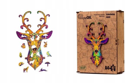 PUZZLE DREWNIANE UKŁADANKA JELEŃ DZIKIE ZWIERZĘ PUZZLEOK PUZZLE DREWNIANE UKŁADANKA JELEŃ DZIKIE ZWIERZĘ PUZZLEOK
