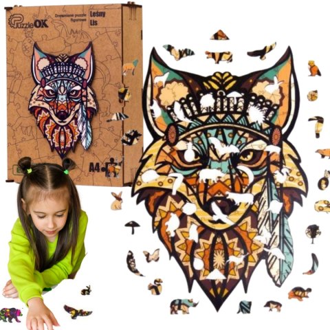 PUZZLE DREWNIANE UKŁADANKA LEŚNY LIS LISEK KOLOROW PUZZLEOK PUZZLE DREWNIANE UKŁADANKA LEŚNY LIS LISEK KOLOROW PUZZLEOK