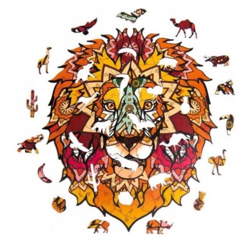 PUZZLE DREWNIANE UKŁADANKA LEW KOT AFRYKAŃSKI PUZZLEOK PUZZLE DREWNIANE UKŁADANKA LEW KOT AFRYKAŃSKI PUZZLEOK