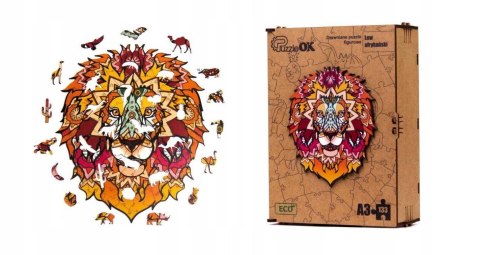 PUZZLE DREWNIANE UKŁADANKA LEW KOT AFRYKAŃSKI PUZZLEOK PUZZLE DREWNIANE UKŁADANKA LEW KOT AFRYKAŃSKI PUZZLEOK