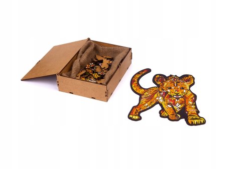 PUZZLE DREWNIANE UKŁADANKA LEW MAŁY TYGRYS SIMBA PUZZLEOK