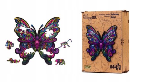 PUZZLE DREWNIANE UKŁADANKA MOTYL KOLOROWY WZORY PUZZLEOK PUZZLE DREWNIANE UKŁADANKA MOTYL KOLOROWY WZORY PUZZLEOK
