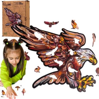 PUZZLE DREWNIANE UKŁADANKA PTAK ORZEŁ KARPACKI PUZZLEOK
