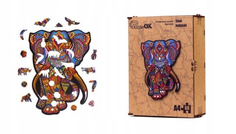 PUZZLE DREWNIANE UKŁADANKA SŁOŃ SŁONIK KOLOROWY PUZZLEOK PUZZLE DREWNIANE UKŁADANKA SŁOŃ SŁONIK KOLOROWY PUZZLEOK