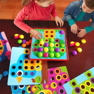UKŁADANKA MONTESSORI GUZIKOWA MOZAIKA EDUKACYJNA KOLORY KSZTAŁTY GRZYBKI IMPORT PRONICE