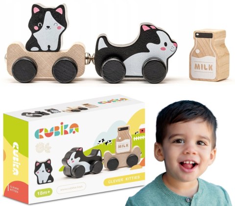 ZESTAW DREWNIANE KOTKI NA KÓŁKACH MAGNESY JEŹDZIKI CUBIKA ZESTAW DREWNIANE KOTKI NA KÓŁKACH MAGNESY JEŹDZIKI CUBIKA