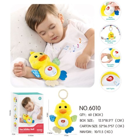 PLUSZOWA KACZUSKA USYPIANKA SZUMIĄCA SENSORYCZNA IMPORT PRONICE