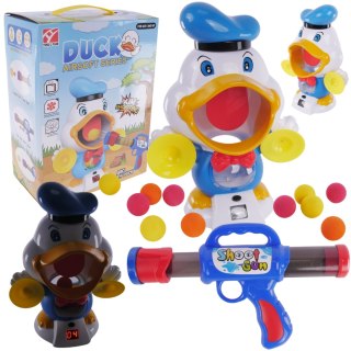 STRZELANIE DO CELU KACZKA STRZELNICZA TRAF W KACZKĘ ZESTAW PISTOLET + PIŁKI IMPORT PRONICE