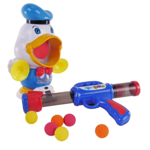 STRZELANIE DO CELU KACZKA STRZELNICZA TRAF W KACZKĘ ZESTAW PISTOLET + PIŁKI IMPORT PRONICE