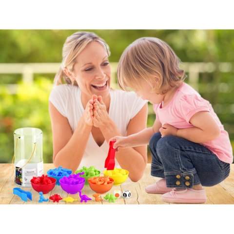 ZESTAW DO NAUKI LICZENIA I KOLORÓW GRA MONTESSORI UKŁADANKA EDUKACYJNA TUBA IMPORT PRONICE
