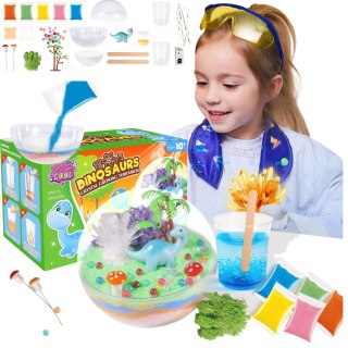 ZESTAW NAUKOWY EDUKACYJNY HODOWLA KRYSZTAŁY LED DINOZAUR KOLOROWE PROSZKI IMPORT PRONICE