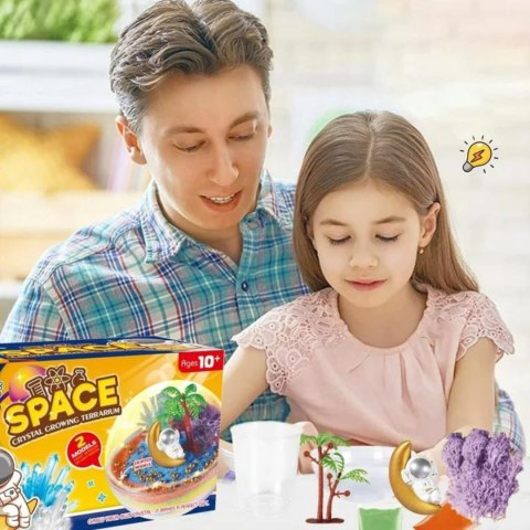 ZESTAW NAUKOWY EDUKACYJNY HODOWLA KRYSZTAŁY LED KOSMONAUTA KOLOROWE PROSZKI IMPORT PRONICE