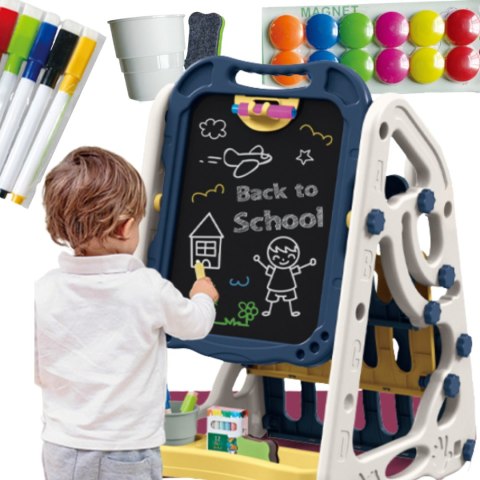 DUŻA TABLICA EDUKACYJNA MAGNETYCZNA KREDOWA DWUSTRONNA PISAKI KREDA MAGNESY IMPORT PRONICE
