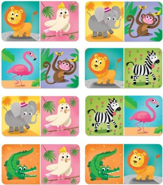 GRA Z KSIĄŻECZKĄ DOMINO MAŁE ZOO MAŁY MIŚ TO LUBI AKSJOMAT