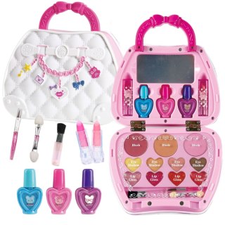 KUFEREK KOSMETYKÓW TOREBKA PAZNOKCI MAKIJAŻ MAKEUP ZESTAW LAKIERY PĘDZLE IMPORT PRONICE