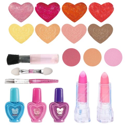 KUFEREK KOSMETYKÓW TOREBKA PAZNOKCI MAKIJAŻ MAKEUP ZESTAW LAKIERY PĘDZLE IMPORT PRONICE
