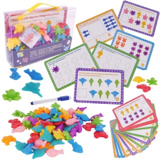 MONTESSORI SORTOWANIE NAUKA LICZENIA LOGIKI MYŚLENIA KARTY GRA UKŁADANKA IMPORT PRONICE