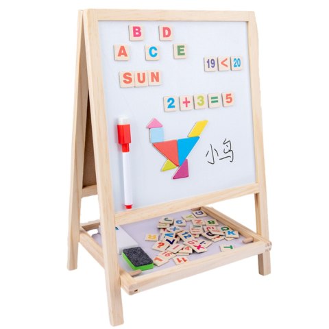 TABLICA DREWNIANA MAGNETYCZNA DWUSTRONNA ZESTAW CYFRY LITERKI TANGRAM KREDY IMPORT PRONICE TABLICA DREWNIANA MAGNETYCZNA DWUSTRONNA ZESTAW CYFRY LITERKI TANGRAM KREDY IMPORT PRONICE