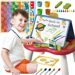 TABLICA EDUKACYJNA KREDOWA DWUSTRONNA STOLIK + GRY + AKCESORIA IMPORT PRONICE