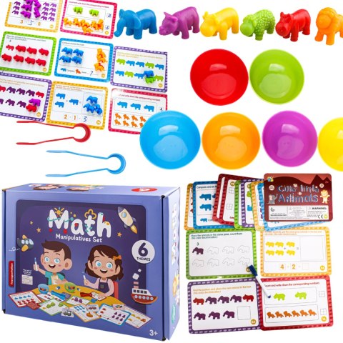 ZESTAW EDUKACYJNY NAUKA LICZENIA FIGURKI MONTESSORI KARTY GRA ZRĘCZNOŚCIOWA IMPORT PRONICE