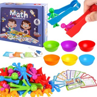 ZESTAW EDUKACYJNY NAUKA LICZENIA FIGURKI MONTESSORI KARTY GRA ZRĘCZNOŚCIOWA IMPORT PRONICE