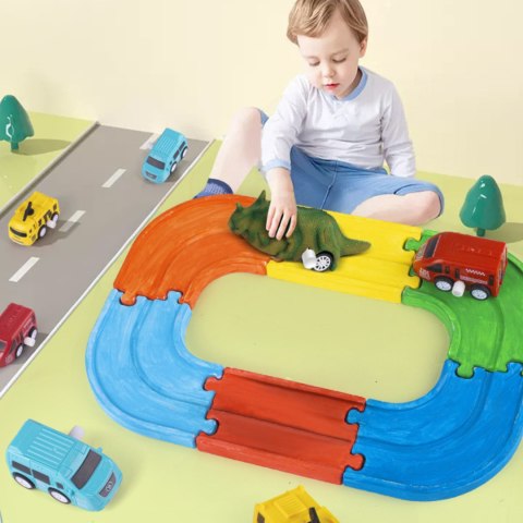 ZESTAW KREATYWNY GIPSOWY DO MALOWANIA TOR DINO FORMY DINOZAUR FARBY PĘDZEL IMPORT PRONICE